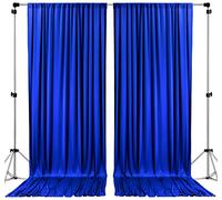 AK TRADING CO. 10 feet x 8 feet Polyester Backdrop Drapes Curtains Panels with Rod Pockets - Wedding Ceremony Party Home Window Decorations - Royal Blue