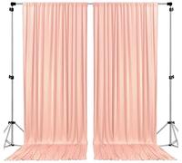 AK TRADING CO. 3m x 3m 5FT x 10FT Peach Polyester Backdrop with Rod Pockets Black