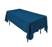 AK TRADING CO. 60 x 102-Inch Rectangular Polyester Tablecloth - Made in USA - Wrinkle-Resistant, Flame Retardant, Durable Party Table Cover, Banquet Tablecloth, Wedding Table Cover - Teal Blue