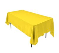 AK TRADING CO. 60 x 102-Inch Rectangular Polyester Tablecloth - Made in USA - Wrinkle-Resistant, Flame Retardant, Durable Party Table Cover, Banquet Tablecloth, Wedding Table Cover - Yellow