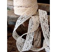 AK TRADING CO. Floral Pattern Lace Ribbon, Ivory