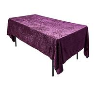 AK TRADING CO. Lush Panne Velvet Tablecloth - 60 x 102 Inch Rectangular Table, Plum