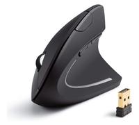 AK-UBA 2.4G Wireless Vertical Ergonomic Optical Mouse, 800 / 1200 /1600 DPI, 5 Buttons for Laptop, Desktop, PC, Macbook - Black