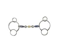 AK Universal Loose Ring Lozenge Horse Riding Bit with Sweat Iron Mouthpiece AKRS-2624 (Blue-Silver, 5.25'')
