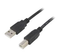 AK-USB-18 Cable USB 2.0 USB A Male, USB B Male Nickel Plated 5m AKYGA