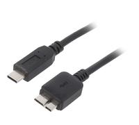 AK-USB-44 Cable USB 3.0 Micro USB-B Male, USB C Male Nickel Plated AKYGA
