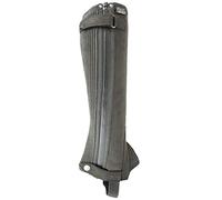 AK Washable Micro Suede Leather Horse Riding Half Chaps (Black, 6)