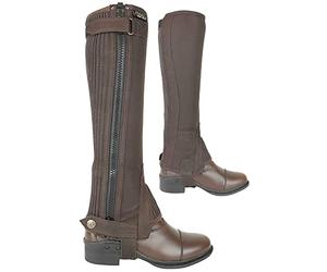 AK Washable Micro Suede Leather Horse Riding Half Chaps (Brown, 4XL)