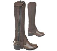 AK Washable Micro Suede Leather Horse Riding Half Chaps (Brown, XS)