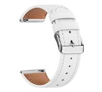 AK Watch Strap, Genuine Leather Watch Straps with Stainless Metal Clasp, Quick Release Replacement Bands, 18mm 20mm 22mm (20mm, White)