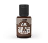 AK Weathering AK12104 Precision Panel Liner - Dark Brown (30ml)