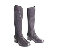 AK WESLEY Breathable Real Suede Leather Half Chaps AKRS-2150 (Black, XS)