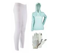 AK Wintex Pull on High Waisted Winter Horse Riding Tights/Leggings/Breeches with Full seat Silicon Grip (UK, Alpha, S, Regular, Regular, Bundle Winter Offer (All in One) Mint/White)