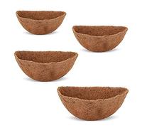 AK-XING 16 Inch Half Round Coco Liner, Coco Liner for Hanging Basket Wall Flower Basket, Coconut Fiber Planter Liners for Garden Planter Flowers Pots