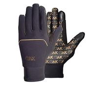 AK Xtreme Polar Flexi Winter Equestrian Horse Riding Gloves for Women & Men - Thermal, Non-Slip, Windproof, Touchscreen Gloves AKRS-6620 (Black/Gold, L)
