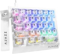 AK029 Wired 29 Keys One-Handed RGB Gaming Keyboard with 8000HZ,0.01mm RT Magnetic Switches Adjustable Actuation,Hotswappable Mechanical Keyboard,Aluminum Plate,Web Driver for Gamers-Transparent White