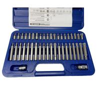 AK219 Sealey TRX Star Spline Hex Bit Set 42pc 3/8" 1/2" Square Drive Car Garage