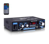 AK35 200W Stereo Audio Amplifier Bluetooth 5.0, 2.0 Channel Mini Amplifier Stereo Receivers with Bass & Treble Control,Home Amplifier w/AUX, USB, SD Card Input,Remote Control