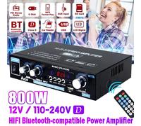 AK35 AK380 800W Home Power Amplifiers 2 Channel Bluetooth 5.0 Surround Sound FM USB Remote Control Mini HIFI Digital Amplifier AK380 bluetooth