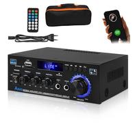 Ak35 Stereo Amplifier Home Audio Bluetooth 5.0 Max, 2026 New Bluetooth Amplifier, Powerful Sound & Compact Size, Bass & Treble Control, Home Amplifiers w/USB, SD Card Input, Remote Control (AK-45)