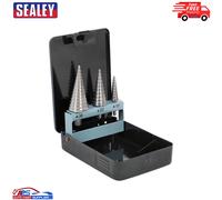 AK4746 Sealey HSS 4341 Step Drill Bit Set 3pc Double Flute