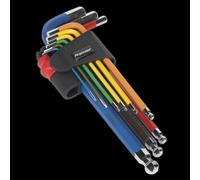 Sealey Premier 9pc Anti-Slip Long Ball-End Hex Set - AK7190