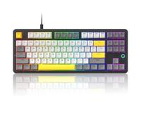 AK870 80% Wired Mechanical Keyboard, Hot-Swappable Gasket-Mounted Gaming Keyboard with Linear Flying Fish Switch, 87 PBT Keycaps Compact, RGB Backlit for Gamers & Typists (Starry Night Grey)