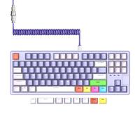 AK873PRO-XINMENG 75% Wired Gaming Keyboard - Custom Pre-Lubed Switch TKL 80% Gasket Mechanical Keyboard - Compact 87 Keys Anti-ghosting PBT Keycaps - Coiled Usb C Cable for PC/Mac/Win - PurpleB