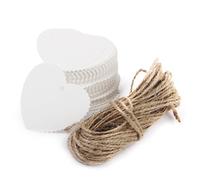 AKA® 100PCS Christmas Kraft Paper Gift Tags Price Wedding Scallop Label Blank Luggage (Heart-White)