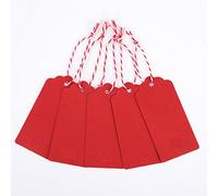 AKA® 100PCS Christmas Kraft Paper Gift Tags Price Wedding Scallop Label Blank Luggage (Red)