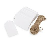 AKA® 100PCS Christmas Kraft Paper Gift Tags Price Wedding Scallop Label Blank Luggage (White)