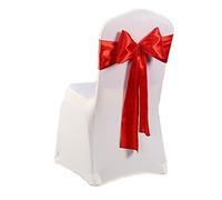AKA®100pcs Satin Chair Sash 275cmx18cm Chair Sash Bow Back Tie Ribbon Wedding Banquet Decoration (Orange)