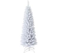 AKA 6ft White Wrapped Slim Pencil Artificial christmas tree with stand | Size: 180 cm x 60 cm AKA White 180 cm x 60 cm
