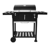 AKA Black Charcoal Grill BBQ Trolley Wheels Two Arm AKA Black