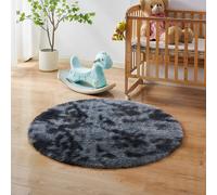AKA Dark Grey Round 120cm Large Soft Touch Rug | Size: 180 cm x 180 cm AKA Grey 180 cm x 180 cm