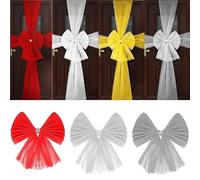 AKA Extra Large Christmas Door Bow Window Traditional Xmas Wedding Decoration Bow (White)
