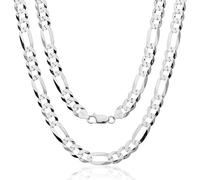 Aka Gioielli ® - Figaro Link Chain 9mm - Necklace for Men and Women in Solid 925 Sterling Silver - 70 cm long
