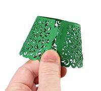 AKA® Little Flower Vine Lace Laser Cut Cupcake Wrappers Wraps Liners Baking Cup Muffin Case Trays Wedding Birthday Party Decoration (50pcs, Dark Green)