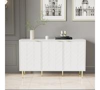AKA Modern dining room cabinet gilded legs & handles chest of drawers in White AKA White