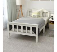 AKA Single Bed White 3ft Solid Pine Wooden Bed Frame AKA White Single