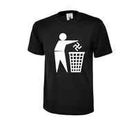 AKA Textile Bin Fascism Printed T-Shirt, Anti Nazi Nationalisam Peace Trash Short Sleeve Cotton Tee Tops (UK, Alpha, S, XXL, Regular, Regular, XL, Black)