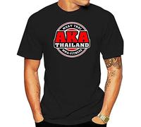 AKA Thailand Gym Muay Thai Black White Men T-Shirt Black