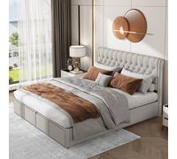 AKA Upholstered Storage Bed Double 4ft6 in Grey AKA Grey Double