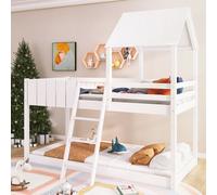 AKA Wooden Bunk Bed 3 FT Single Treehouse Canopy in White AKA White Single