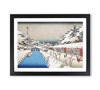 Akabane No Yuki By Utagawa Hiroshige Asian Japanese Framed Wall Art Print, Ready to Hang Picture for Living Room Bedroom Home Office Décor, Black A2 (64 x 46 cm)