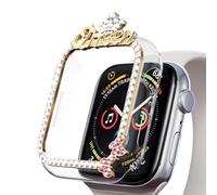 AKABEILA Compatible for Apple Watch 4/5/6/SE 40MM Watch Case, Women Gils Glitter Diamond Rhinestone Bumper Protective Cover for iWatch Smartwatch Accessories Crown - Gold