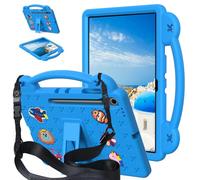 AKABEILA Compatible with Samsung Galaxy Tab A11+ 2025 Tablet Case, Kids Friendly Universal Lightweight Shockproof Protective Case with Shoulder Strap & Stand Handle Sky Blue