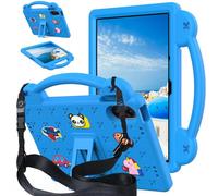 AKABEILA Compatible with Xiaomi Redmi Pad 2 2025 11 inch Tablet Case, Kids Friendly Universal Lightweight Shockproof Protective Case with Shoulder Strap & Stand Handle Sky Blue