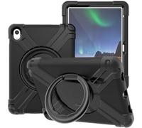 AKABEILA Tablet Case for Apple iPad 10 2022 10.9 inch, Rugged Anti-Slip Case with Swivel Stand Soft TPU Shockproof Skids Friendly Tablet Cover Black