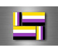 Akacha 4x sticker flag car motorcycle bumper vinyl adhesive non binary rainbow pride